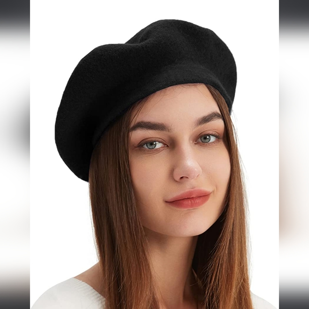 Wool Beret Hat French Beret Cap Winter Artist Painter Hat Solid Color for Women